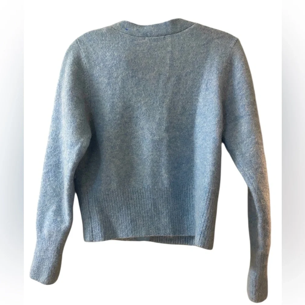 Paris Atelier & Other Stories Light Blue Wool Blend Cardigan Apple Button Small - Picture 2 of 5